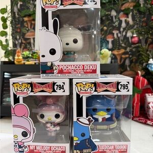Funko Pop! My Hero Academia x Sanrio Figures - White, Pink, Blue